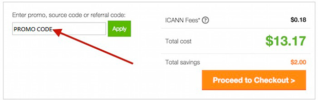 GoDaddy Promo Code Dialoge Explaination